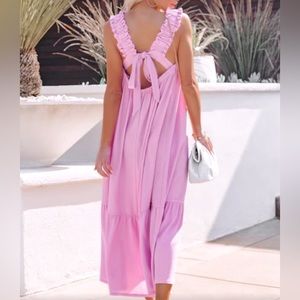 VICI Ruched Strap Maxi Dress S